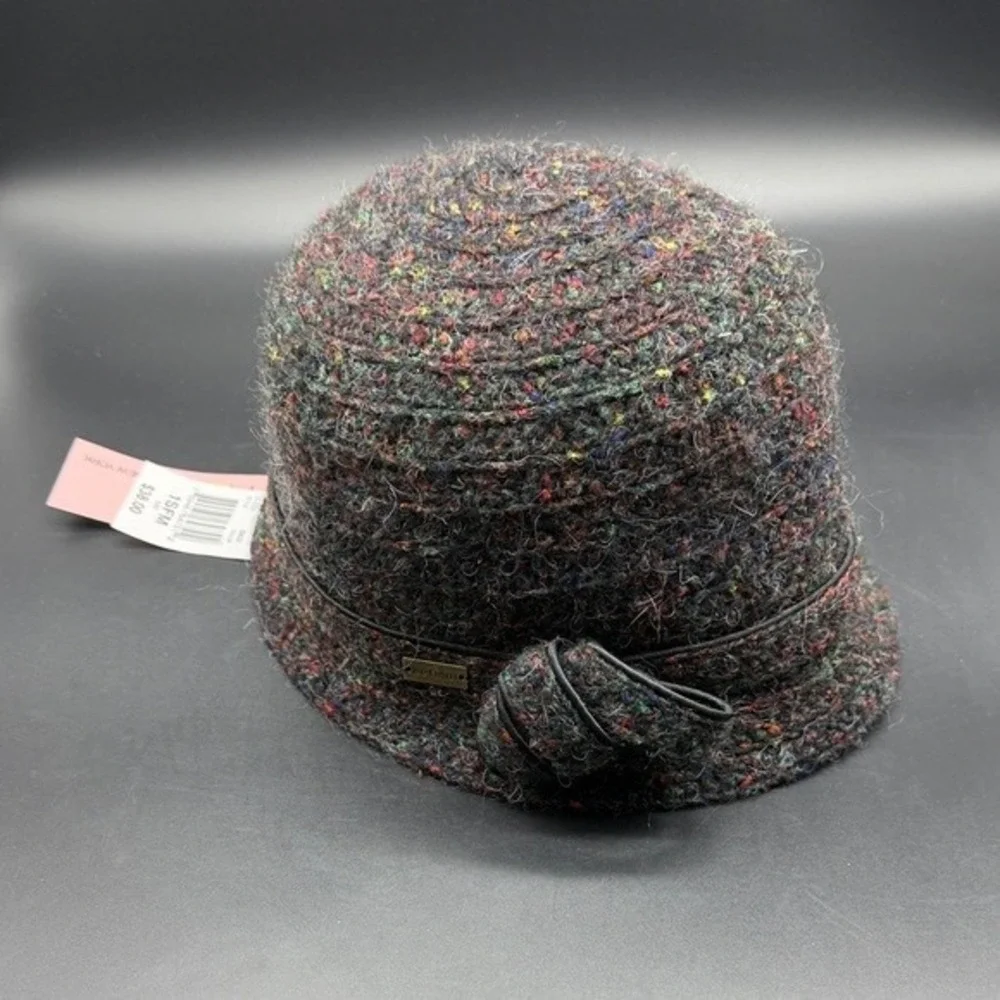 Betmar New York Ella Multi Color Confetti Tweed Cloche‎ Hat Side Knot B026H NEW